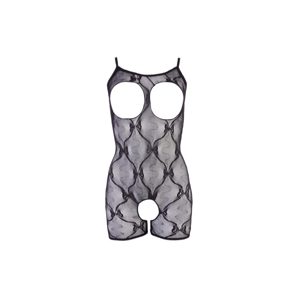 Combinaison short en résille noire 